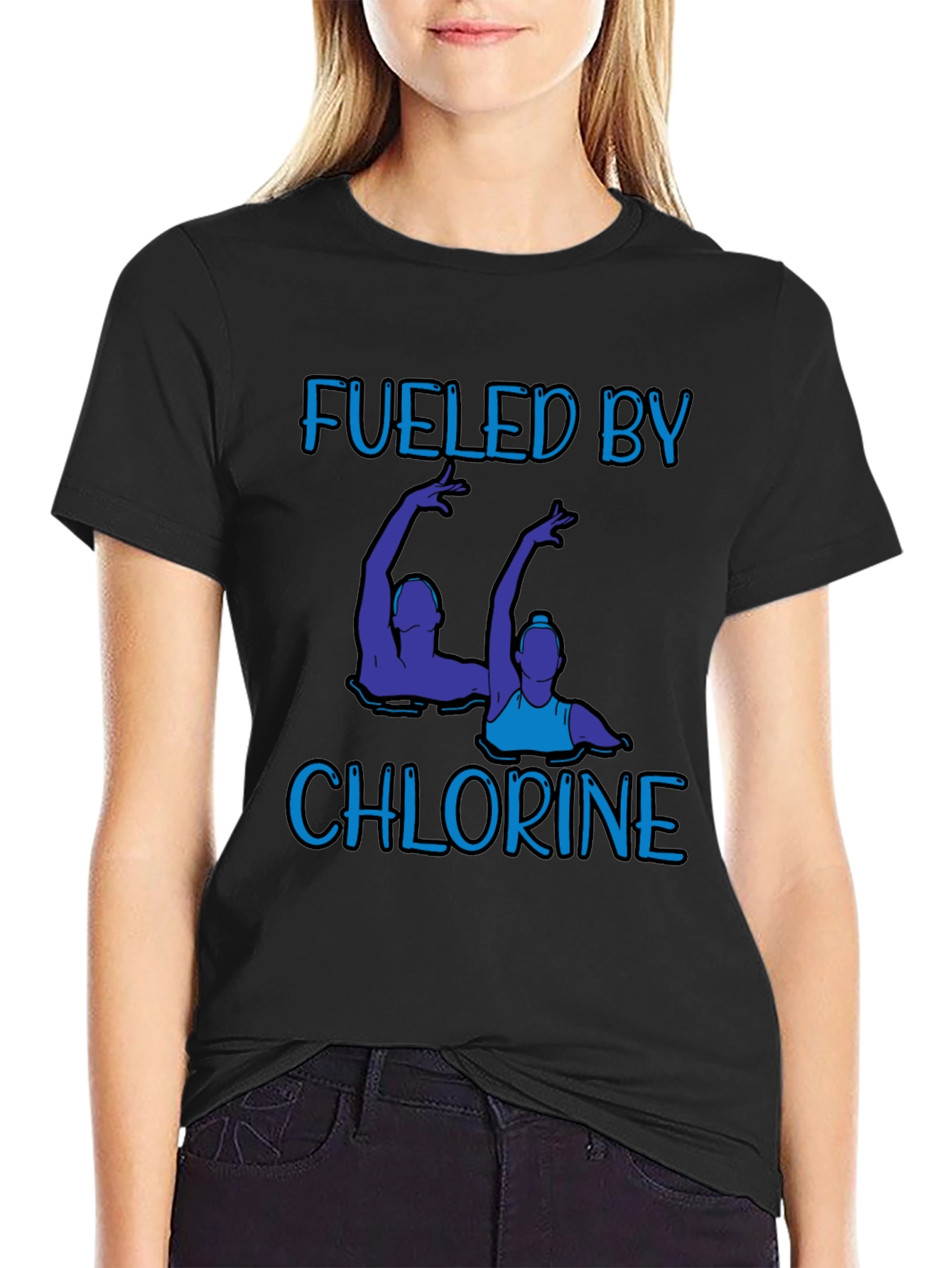 Fueled by Chlorine T-Shirt - Artistic Swimmers Design
