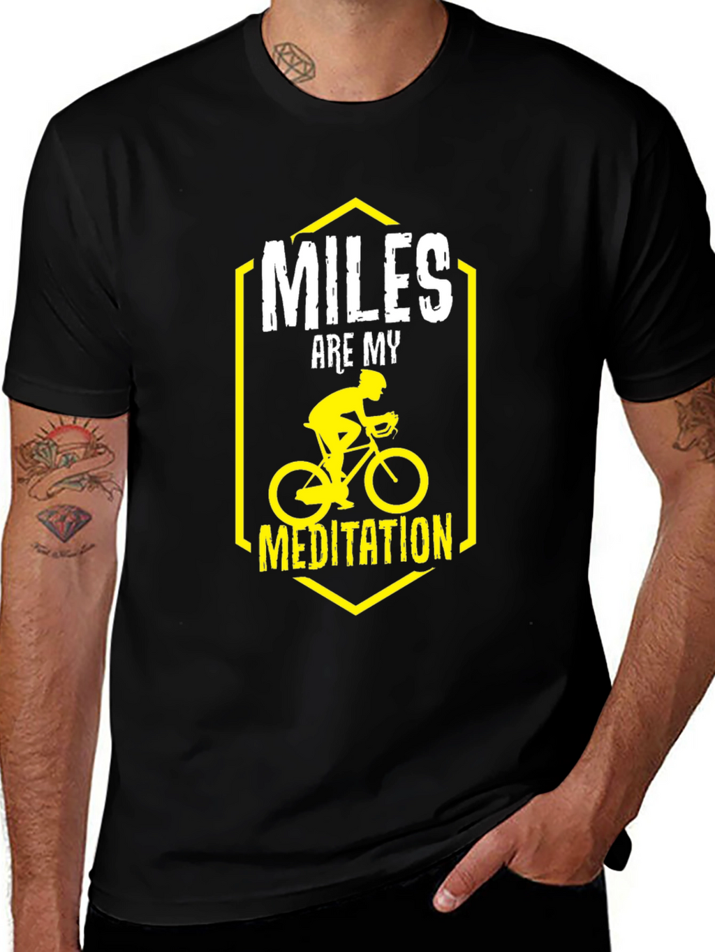 Miles Are My Meditation T-Shirt Biking Rider