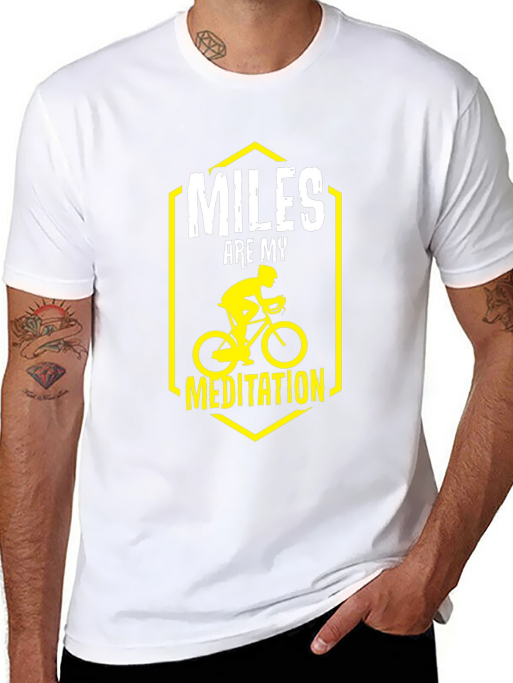 Miles Are My Meditation T-Shirt Biking Rider