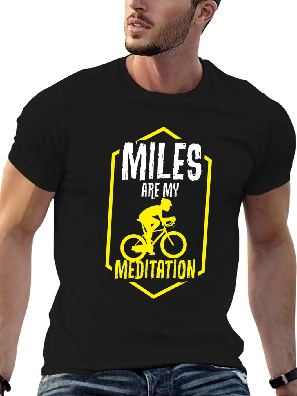 Miles Are My Meditation T-Shirt Biking Rider
