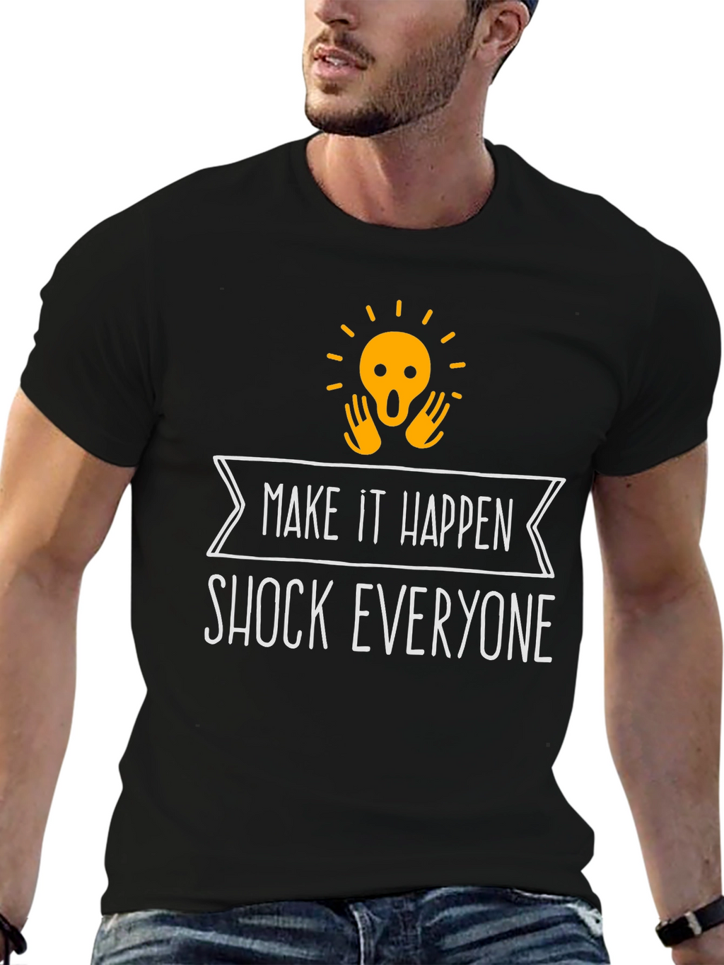 Shock Everyone Graphic Tee | Mens Black T-Shirt
