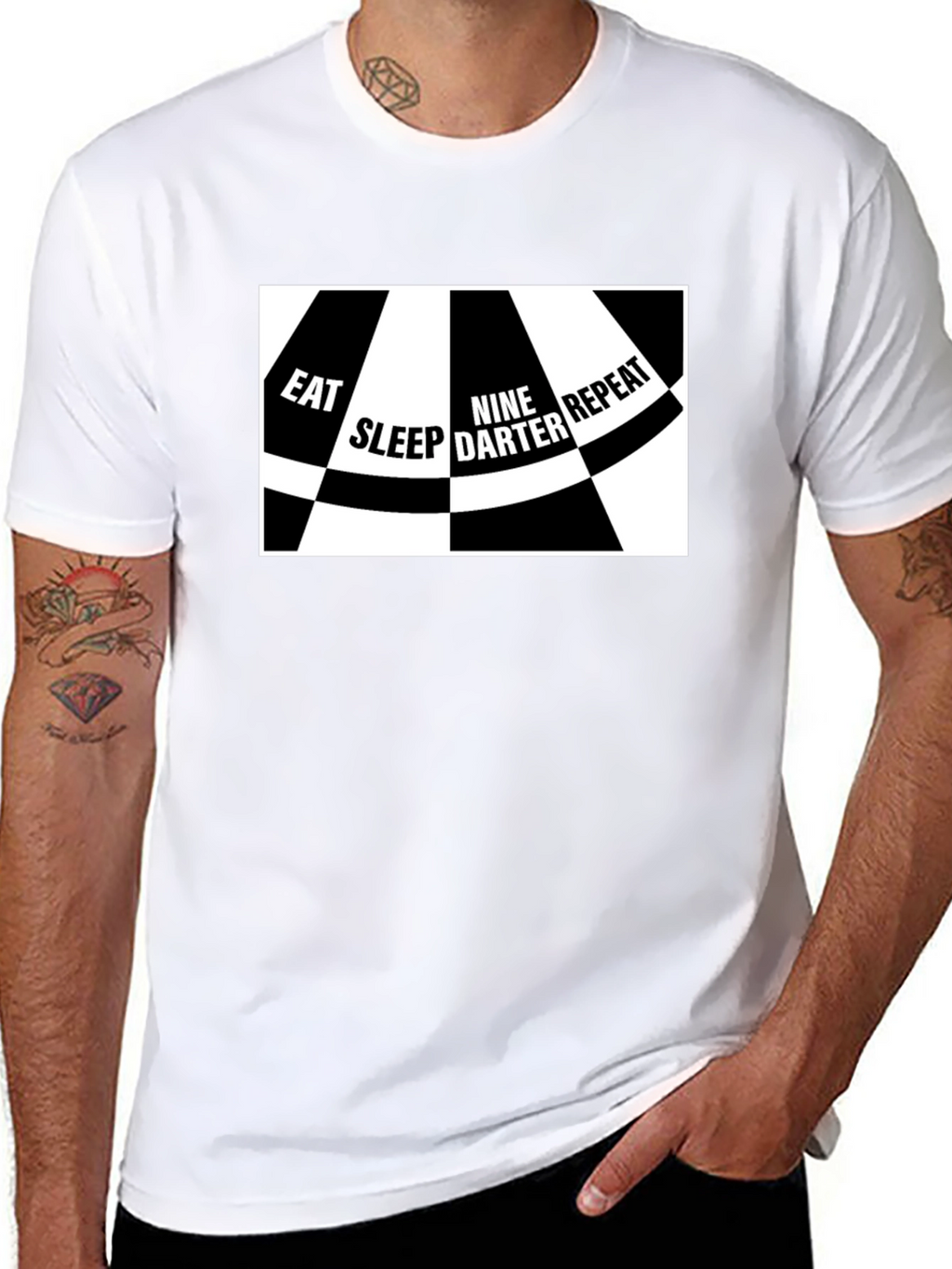 Eat Sleep Nine Darter Repeat Black T-Shirt