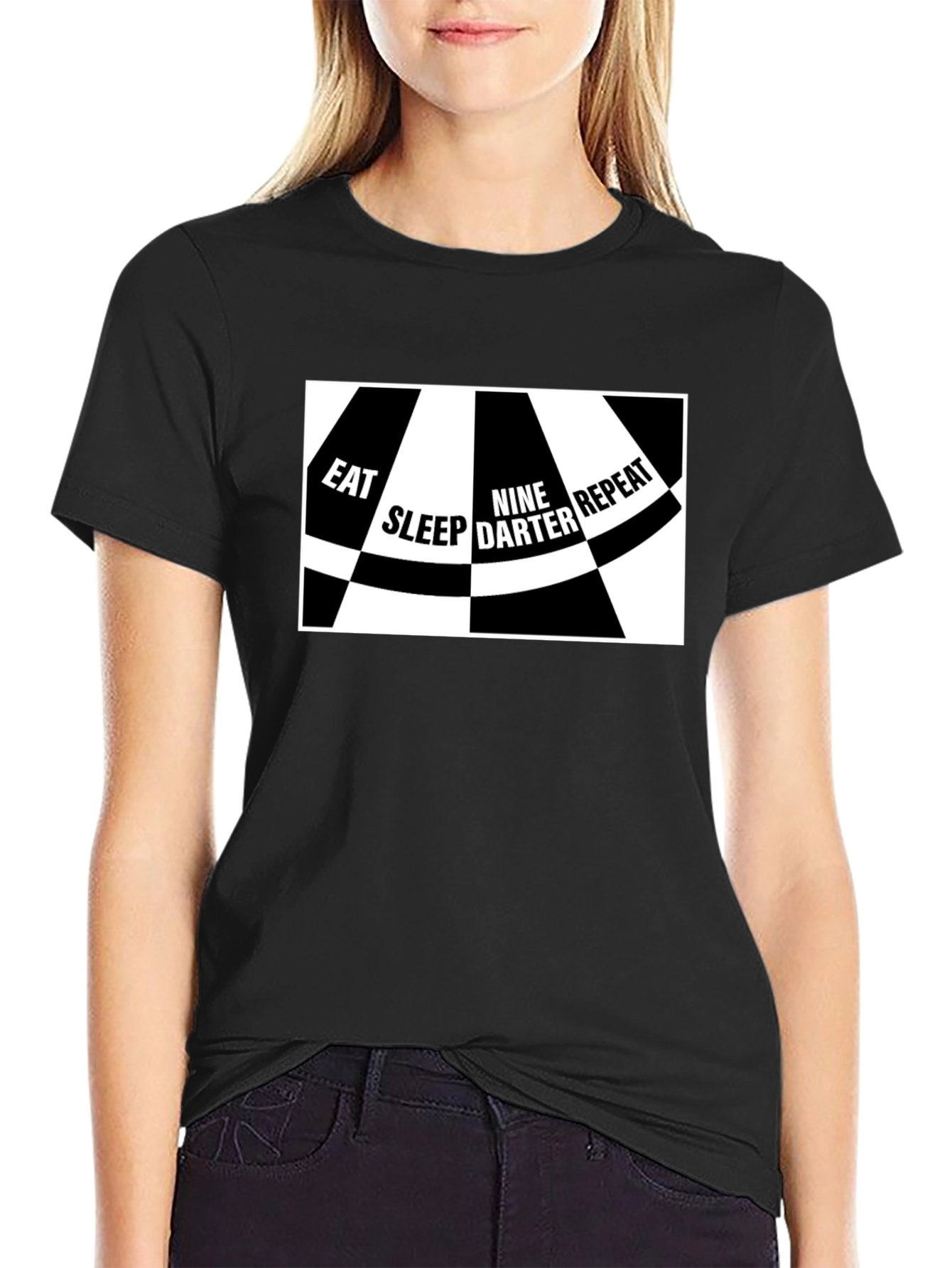 Eat Sleep Nine Darter Repeat Black T-Shirt