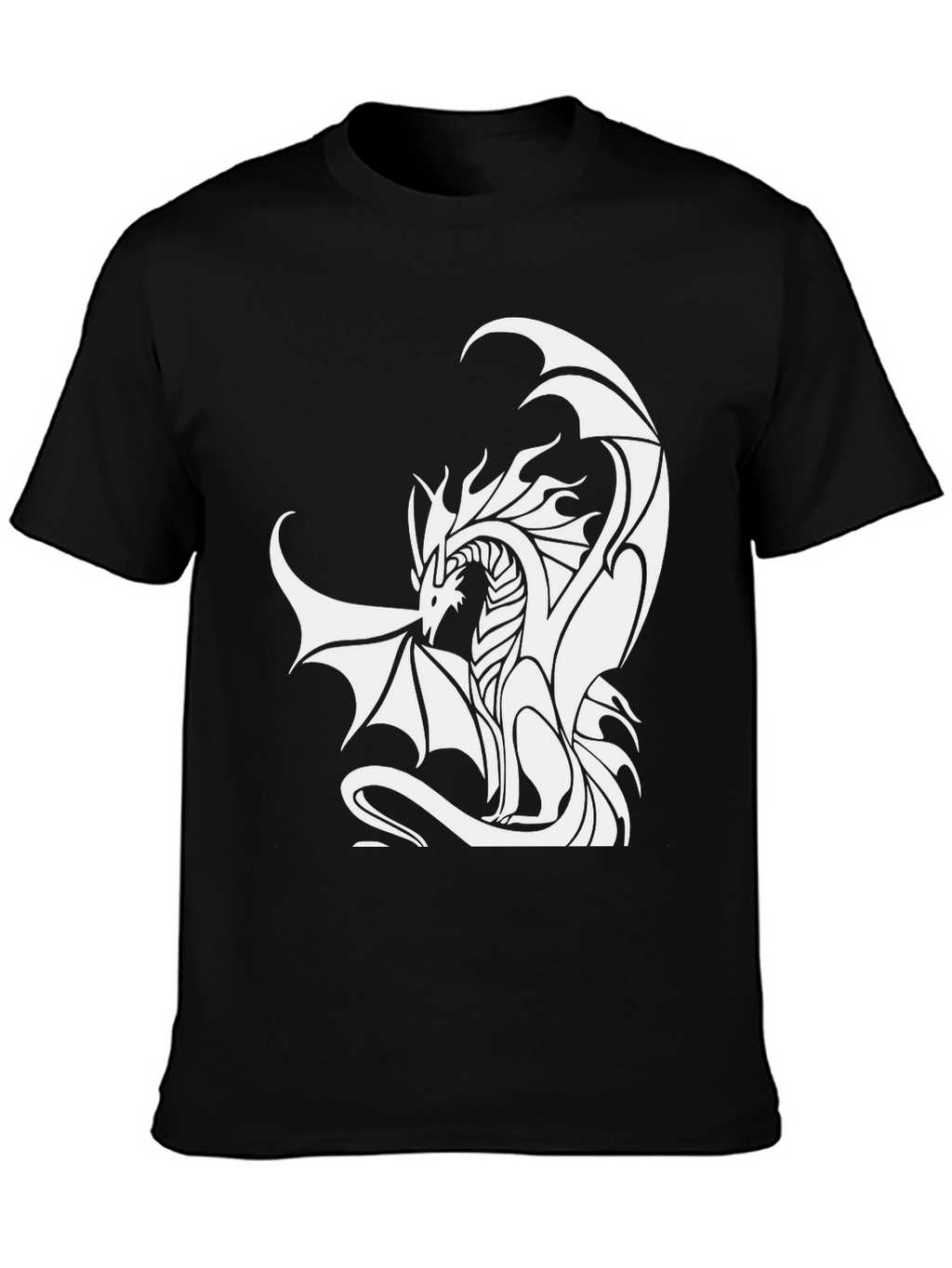 Dragon Graphic Tee - Black Cotton Blend T-Shirt