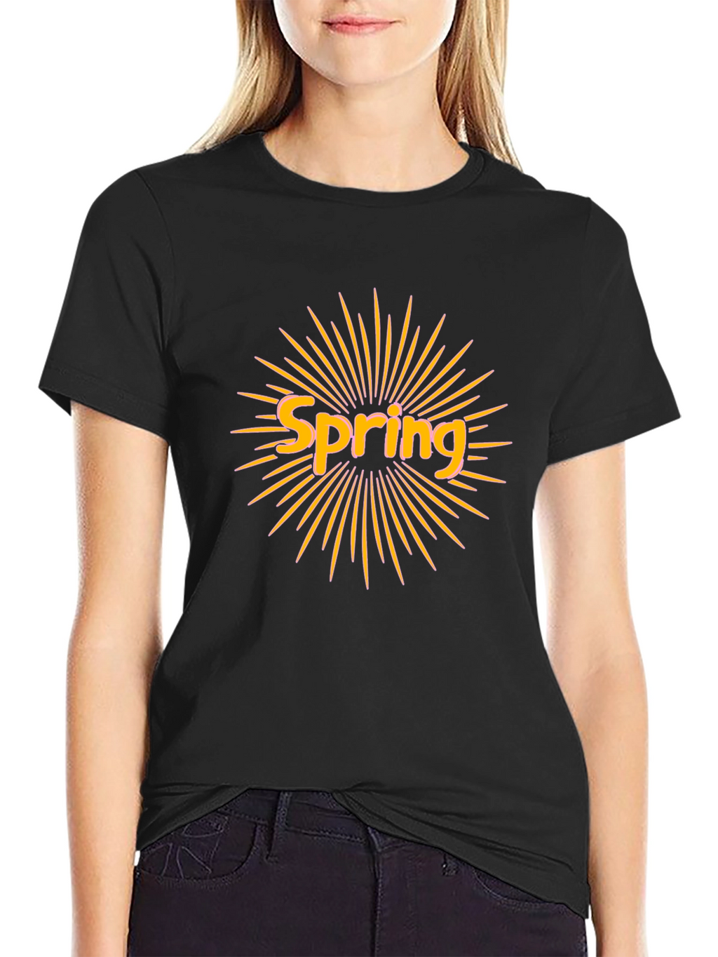 Spring Sunburst Graphic Tee - Stylish Black T-Shirt