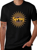 Spring Sunburst Graphic Tee - Stylish Black T-Shirt