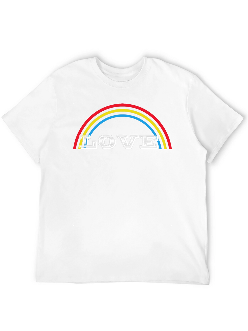 Love Rainbow Graphic Tee - Black Cotton Blend Shirt
