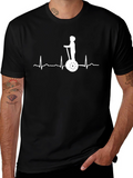 Black Segway Heartbeat Graphic T-Shirt