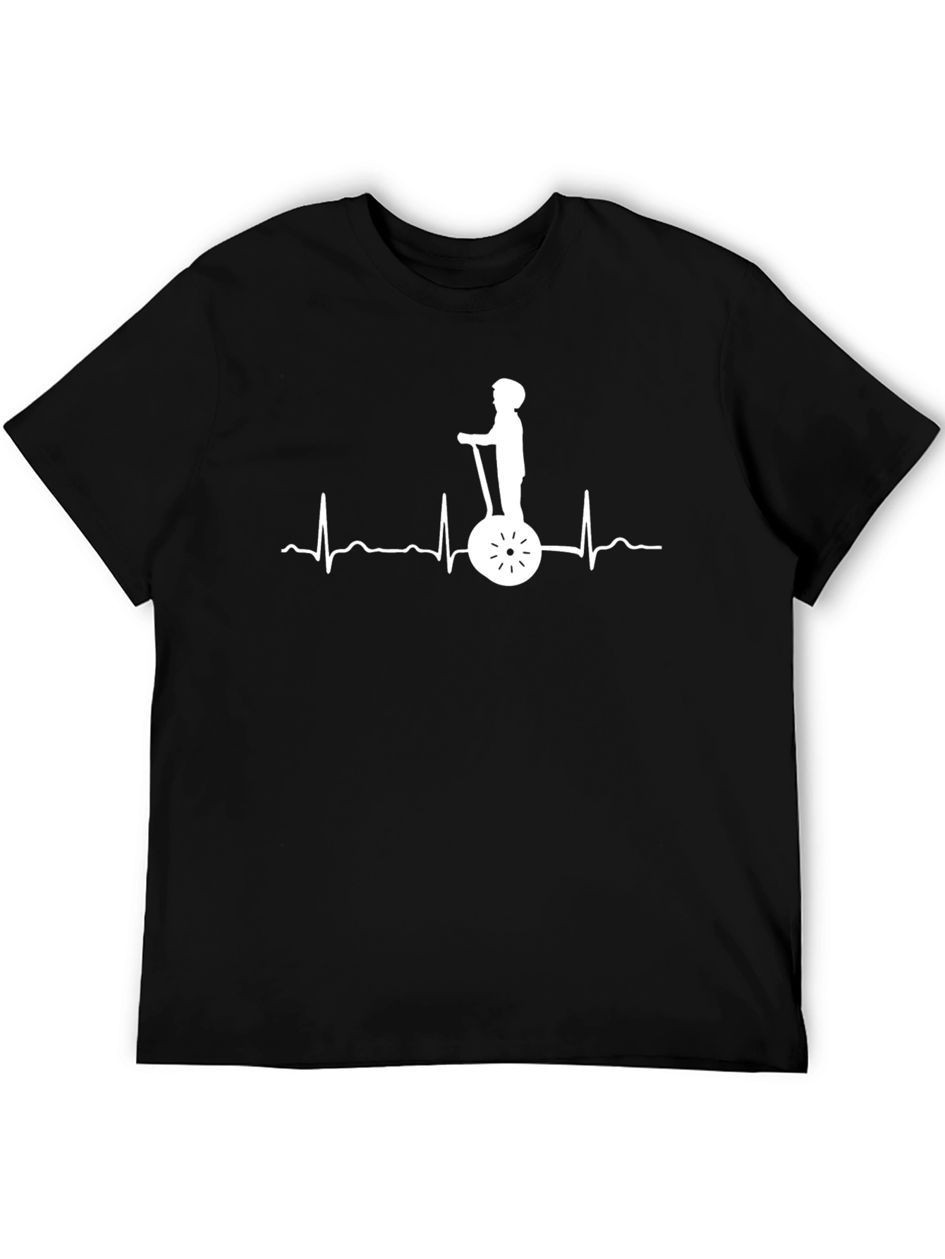 Black Segway Heartbeat Graphic T-Shirt