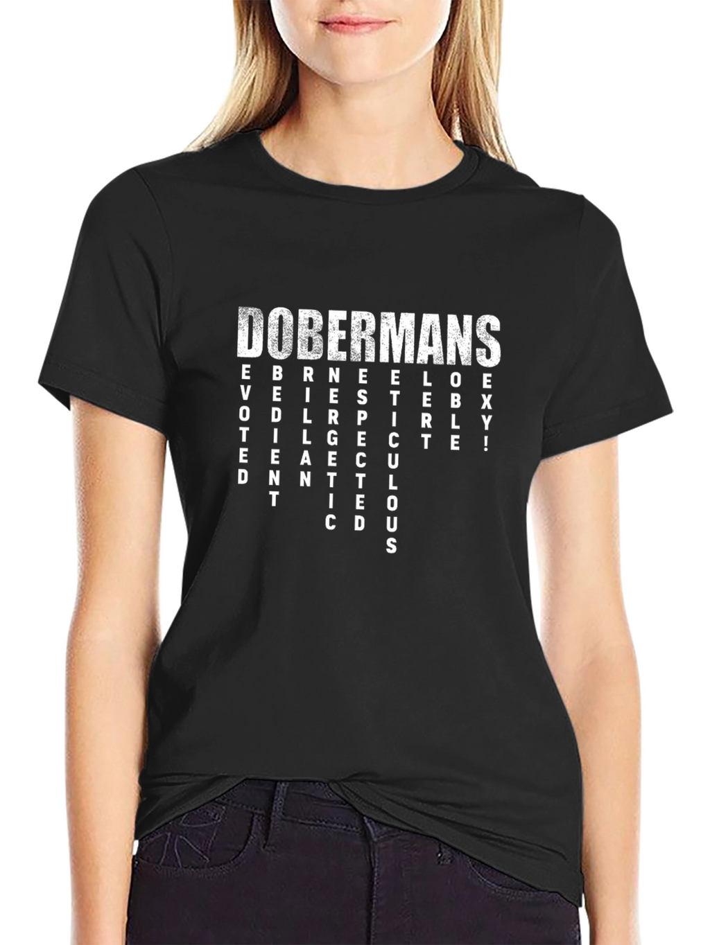 Dobermans Dog Breed T-Shirt - Word Cloud Design