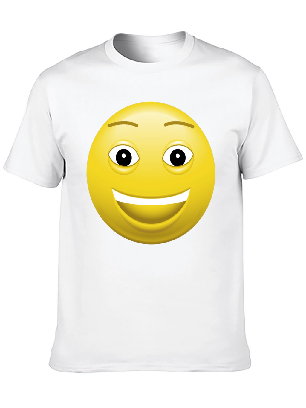 Happy Face Graphic Tee - Black Cotton T-Shirt