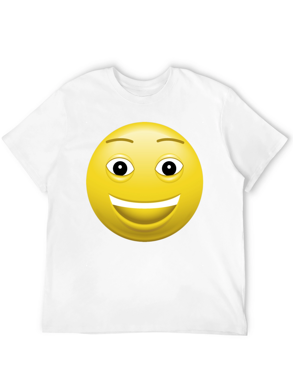 Happy Face Graphic Tee - Black Cotton T-Shirt