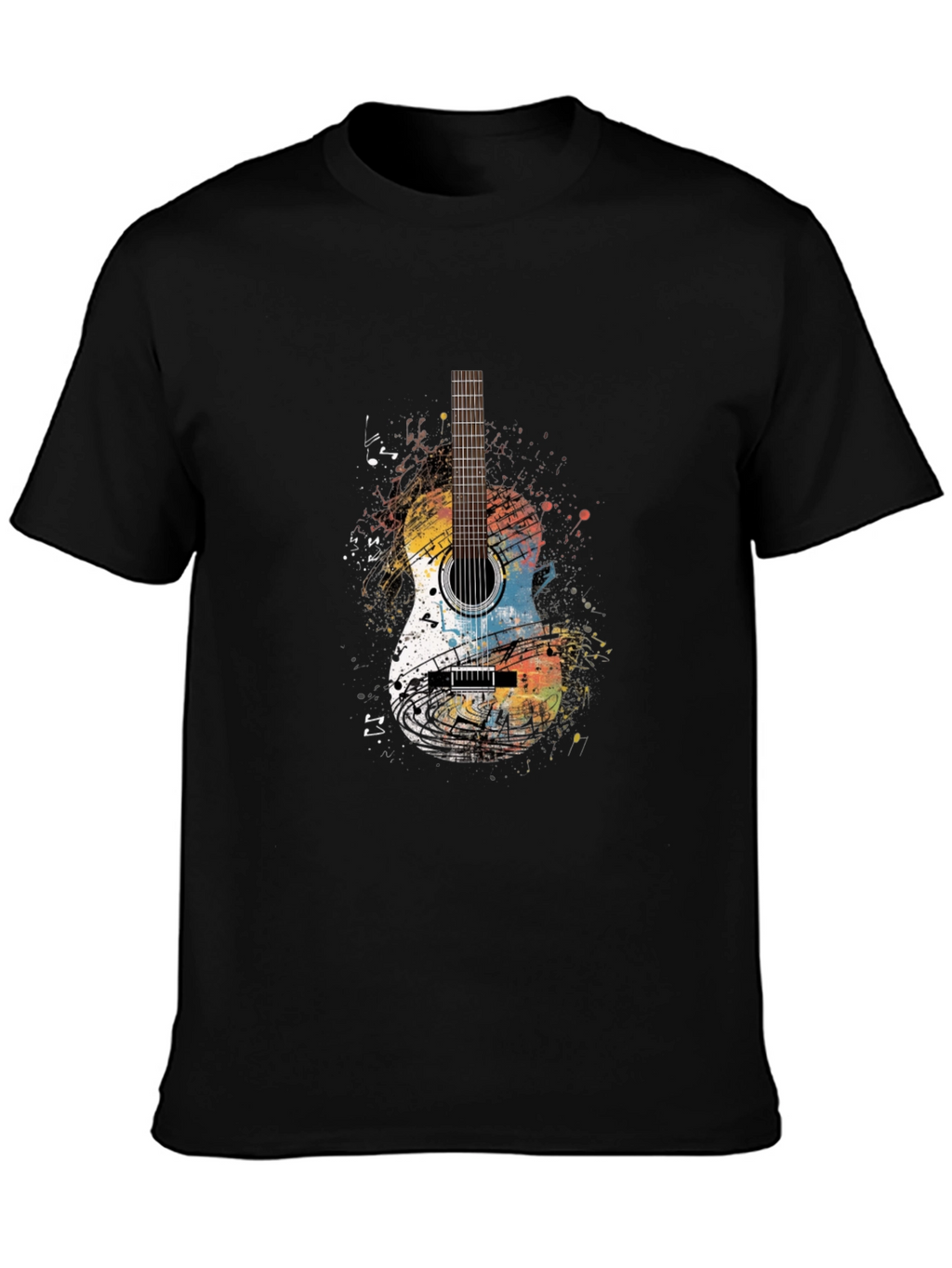 Guitar Graphic Print Crew Neck T-Shirt