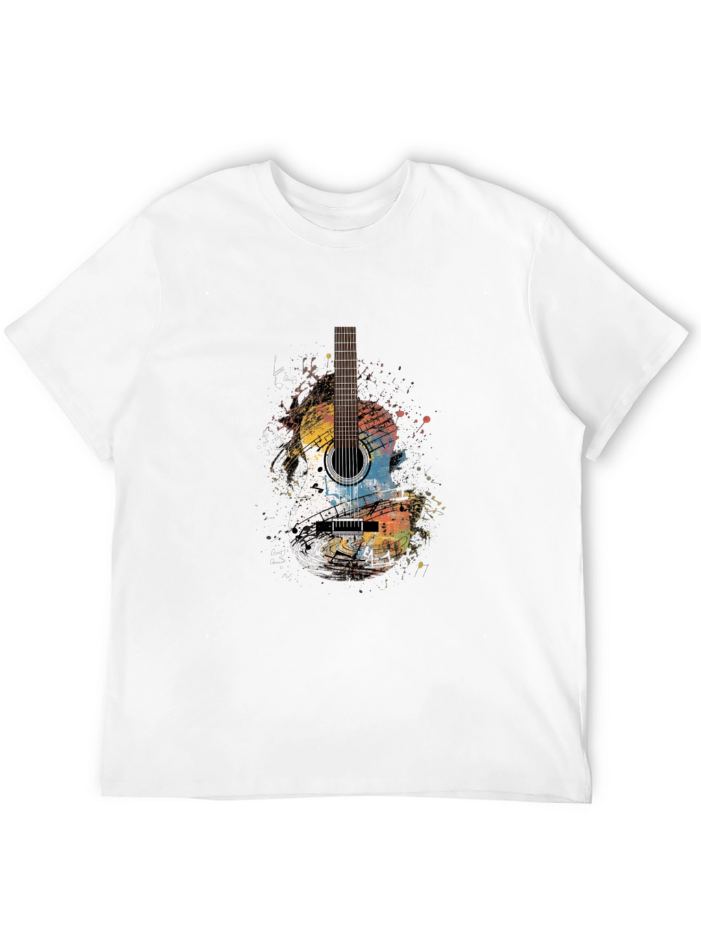Guitar Graphic Print Crew Neck T-Shirt