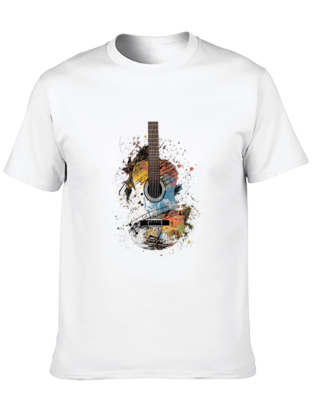Guitar Graphic Print Crew Neck T-Shirt