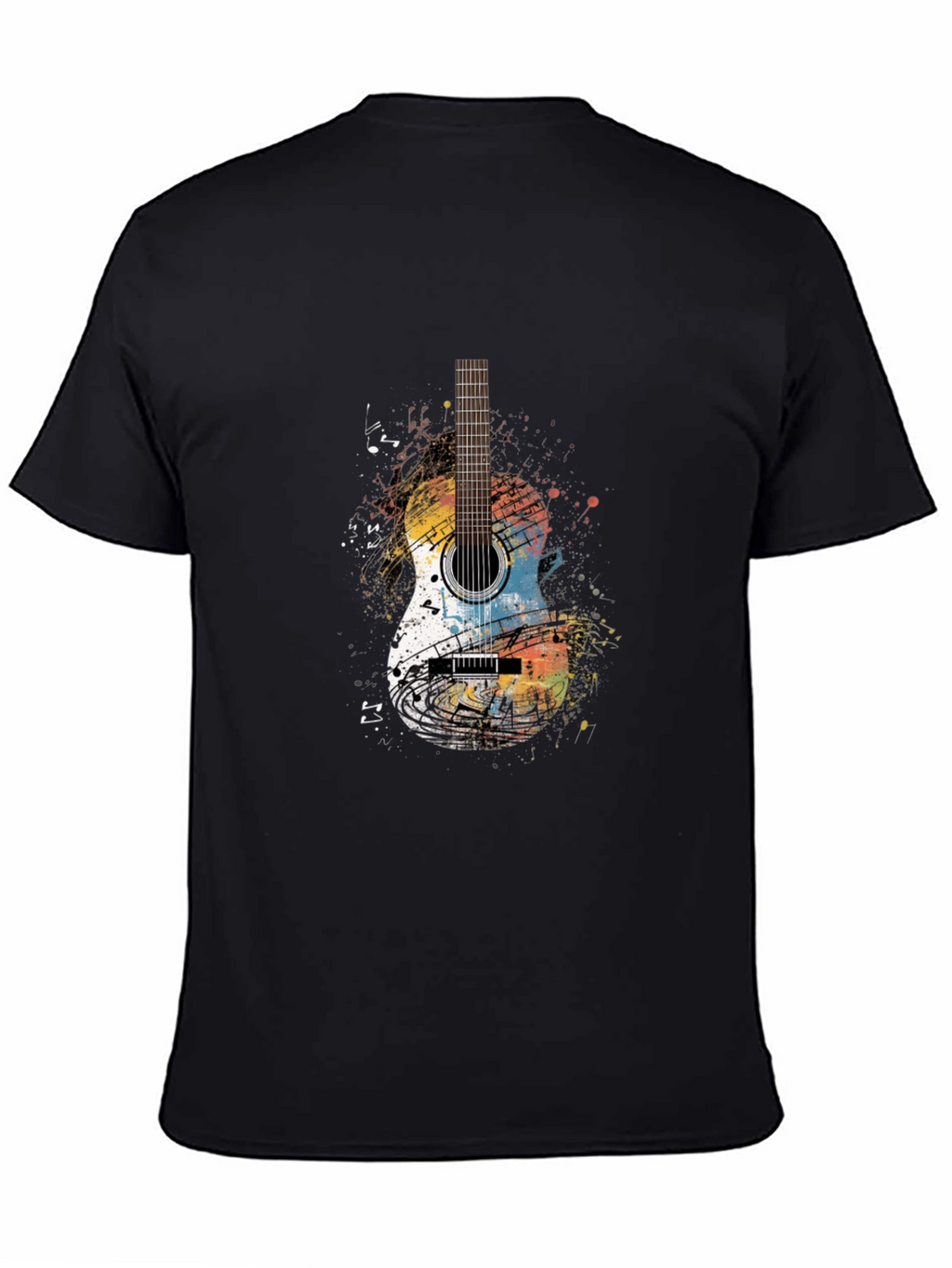 Guitar Graphic Print Crew Neck T-Shirt