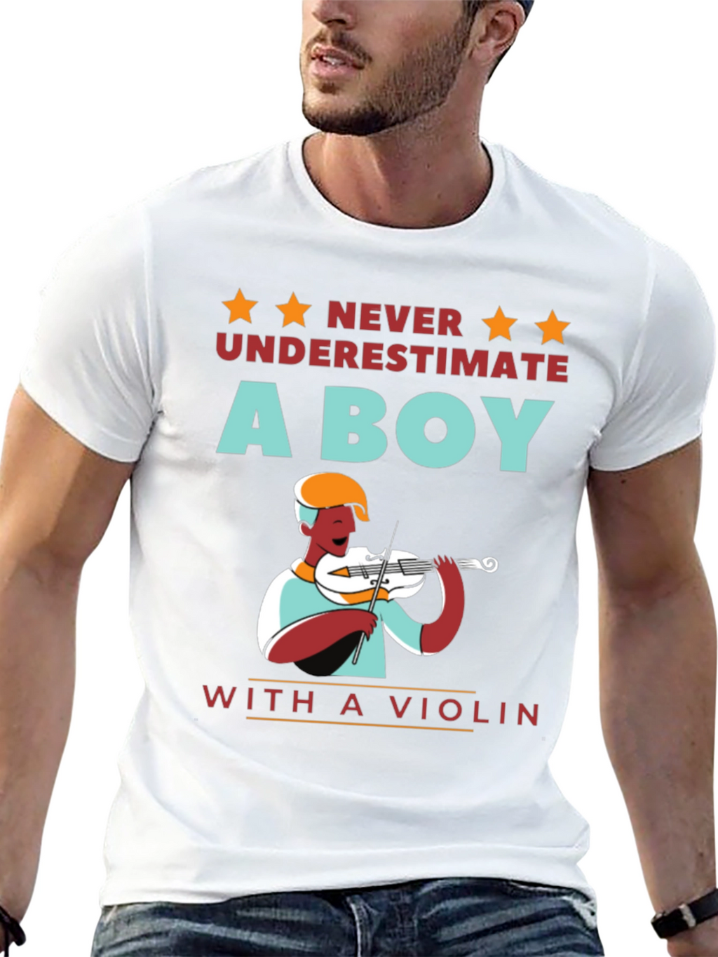 Boy with Violin T-Shirt - Musician Gift