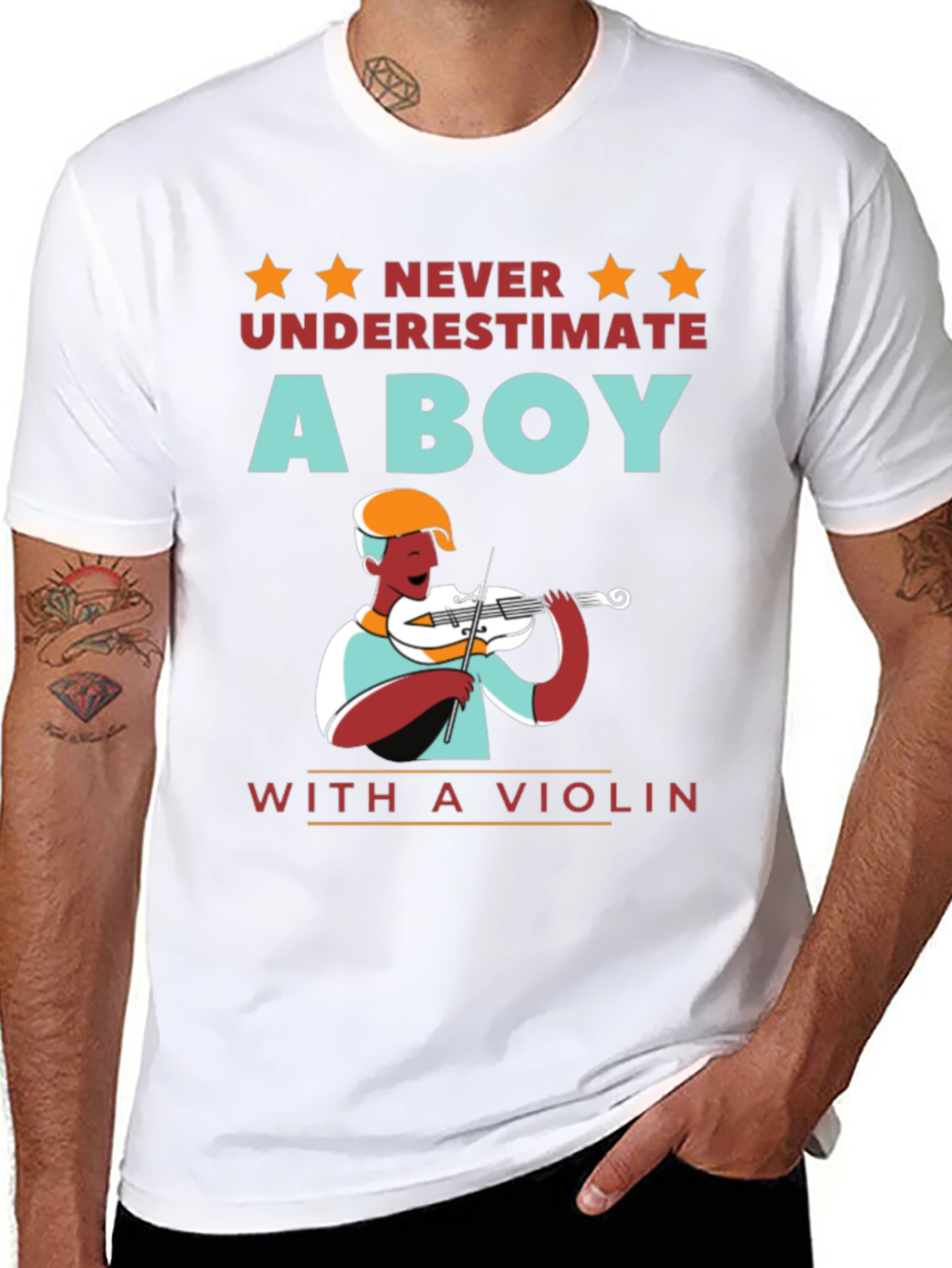 Boy with Violin T-Shirt - Musician Gift