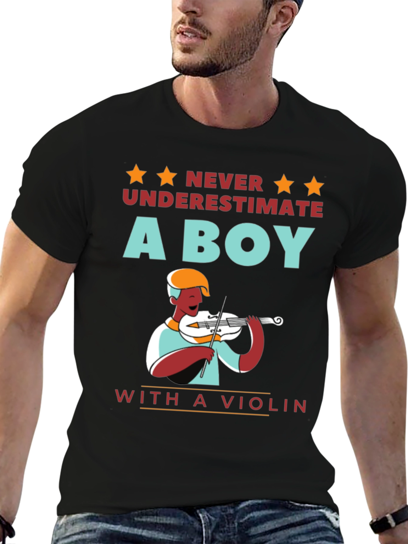 Boy with Violin T-Shirt - Musician Gift