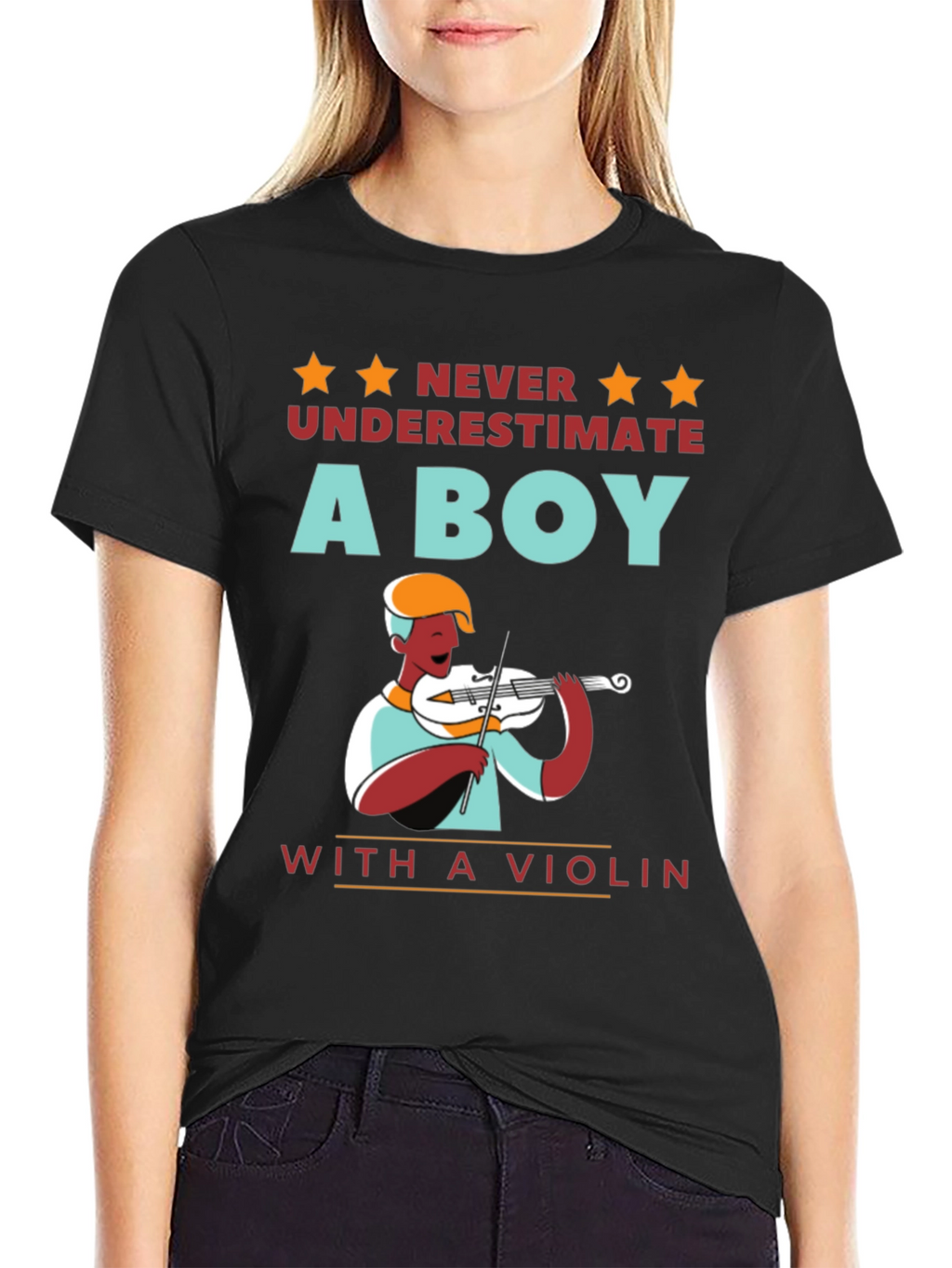Boy with Violin T-Shirt - Musician Gift