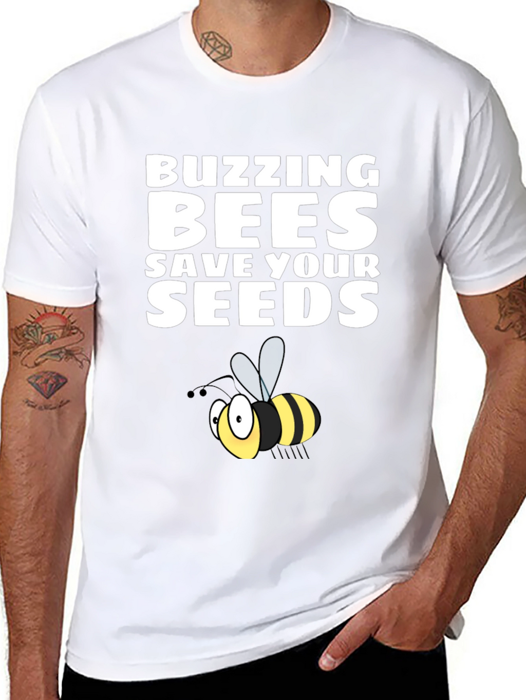 Buzzing Bees Save Your Seeds Graphic Tee
