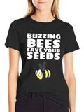 Buzzing Bees Save Your Seeds Graphic Tee