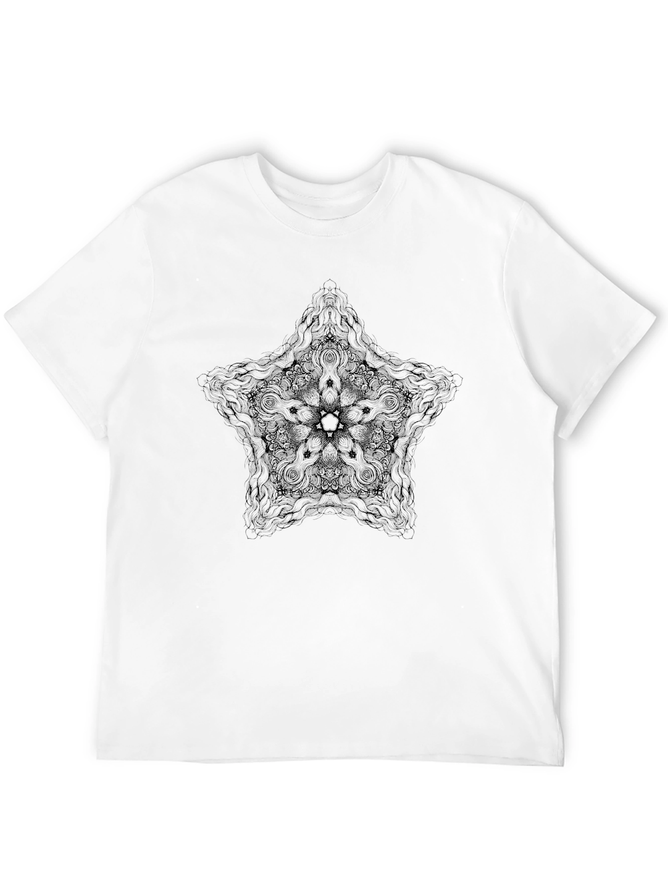 Black Star Mandala Graphic Tee - Mens Fashion