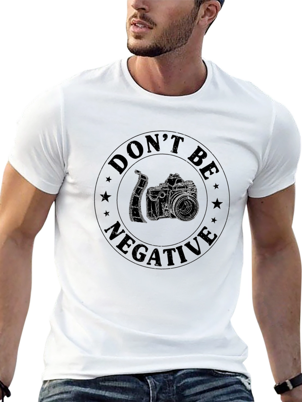 Dont Be Negative Camera Graphic T-Shirt
