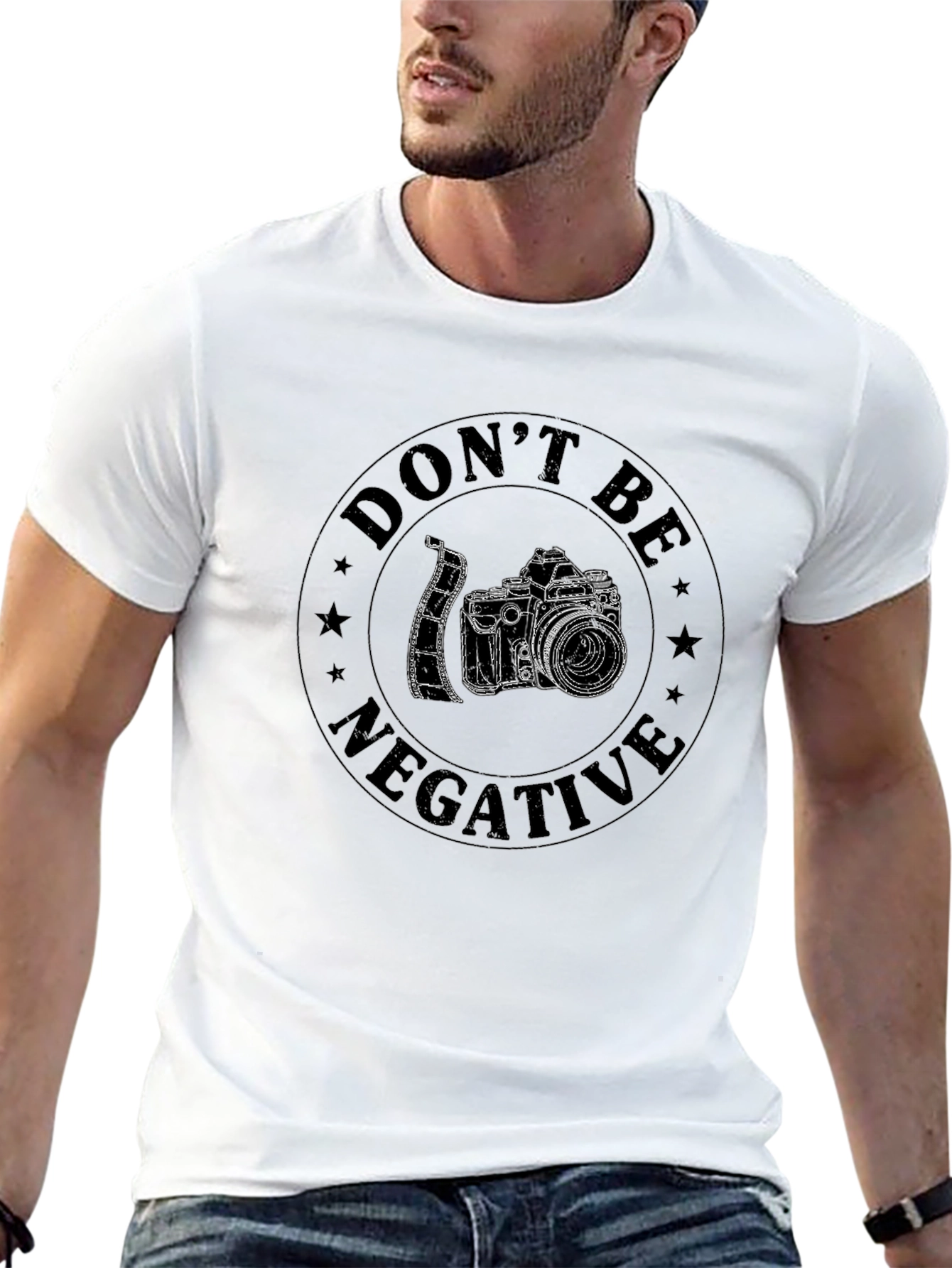 Dont Be Negative Camera Graphic T-Shirt