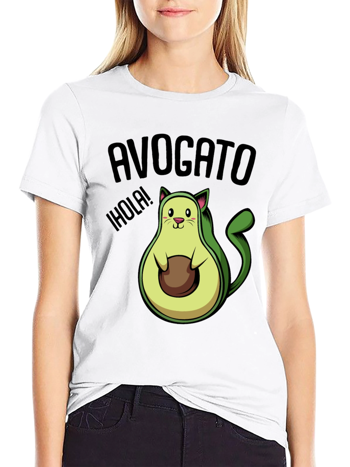Avogato Funny Avocado Cat T-Shirt