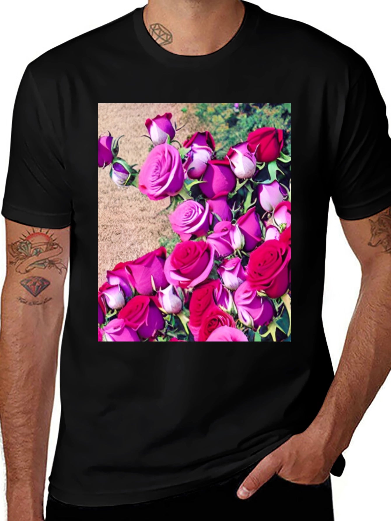 Floral Print T-Shirt: Roses Graphic Tee