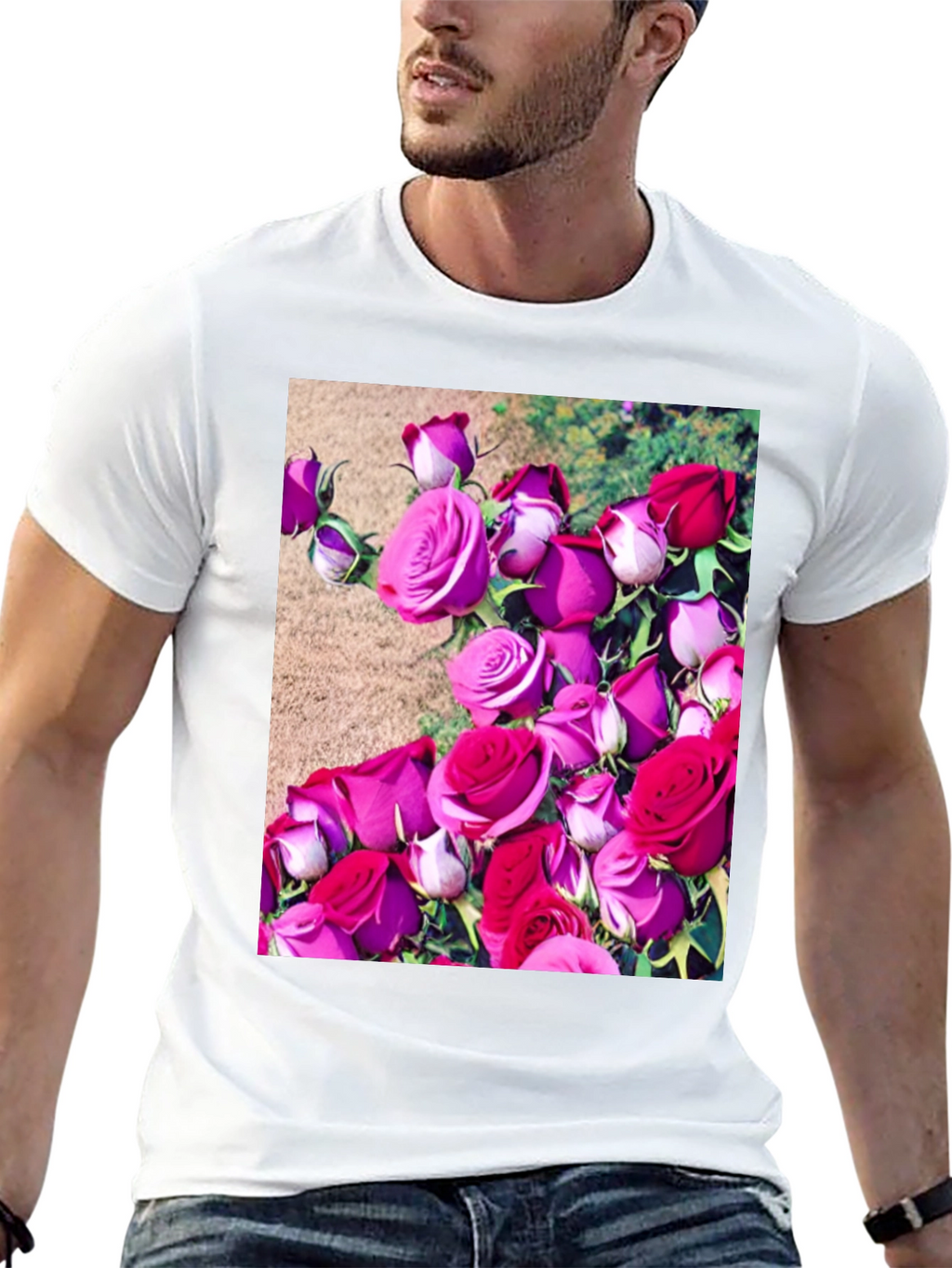Floral Print T-Shirt: Roses Graphic Tee
