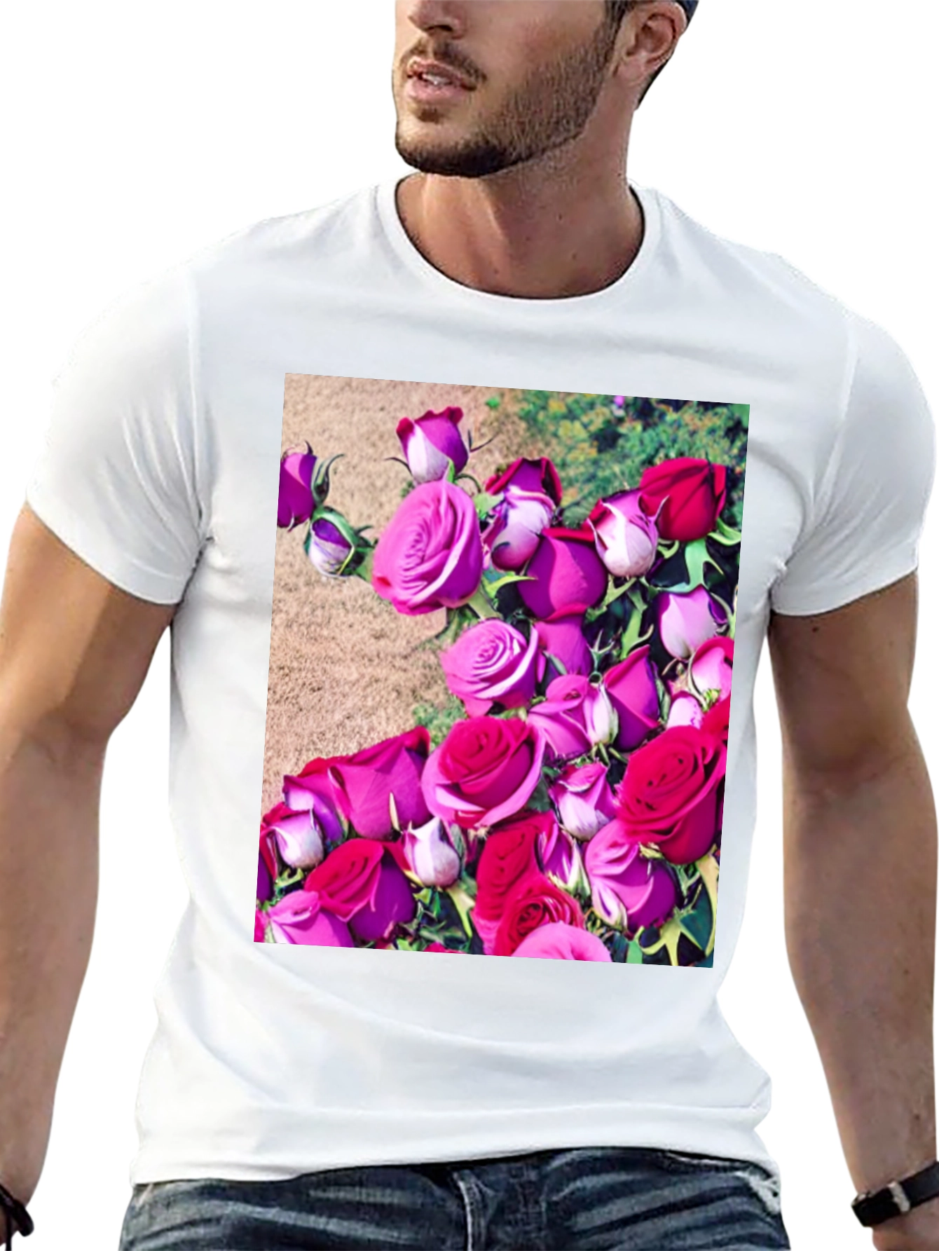 Floral Print T-Shirt: Roses Graphic Tee