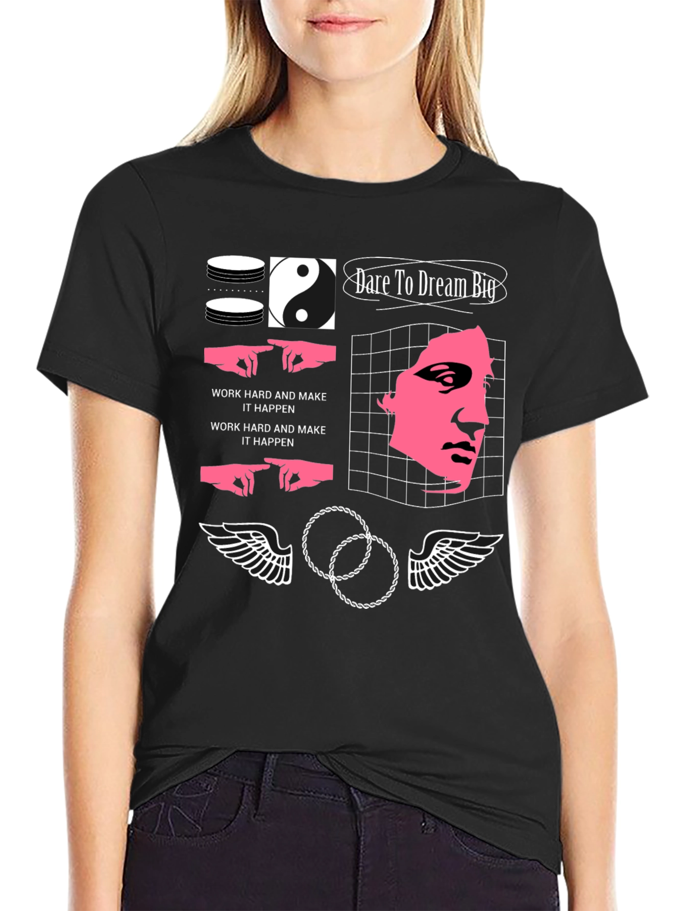 Dare To Dream Big Black Graphic Tee