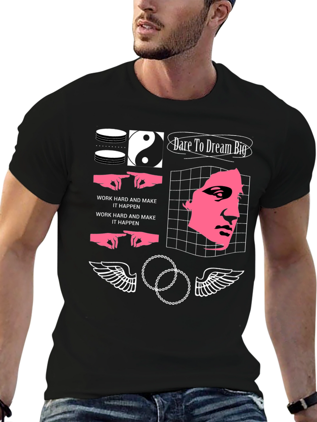 Dare To Dream Big Black Graphic Tee