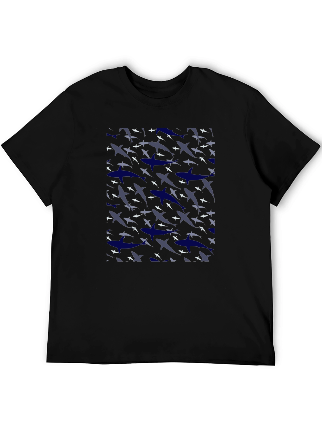 Shark Camo Print Black T-Shirt