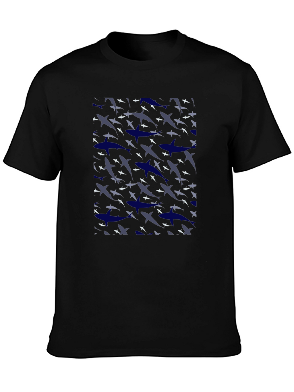 Shark Camo Print Black T-Shirt
