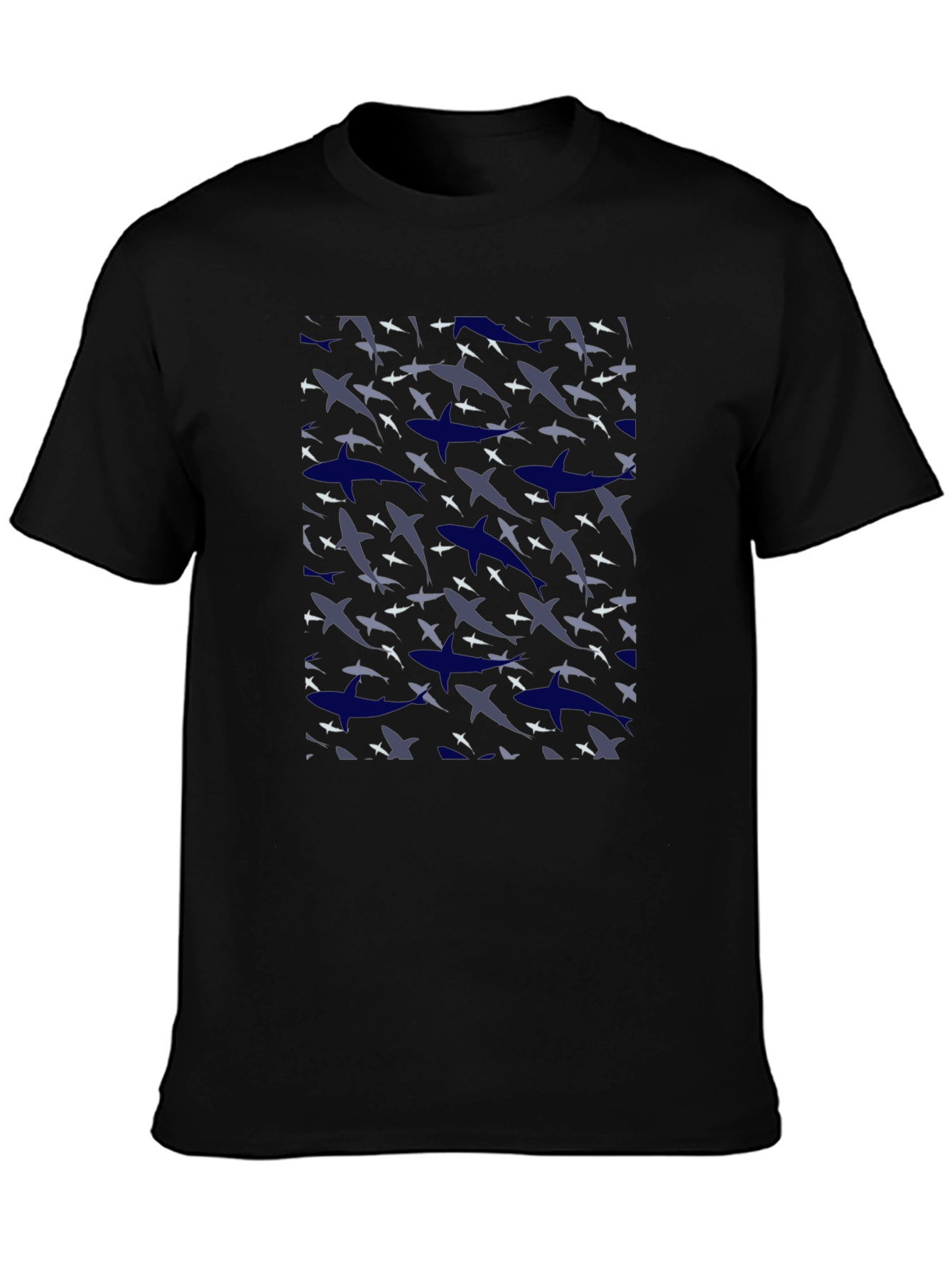 Shark Camo Print Black T-Shirt
