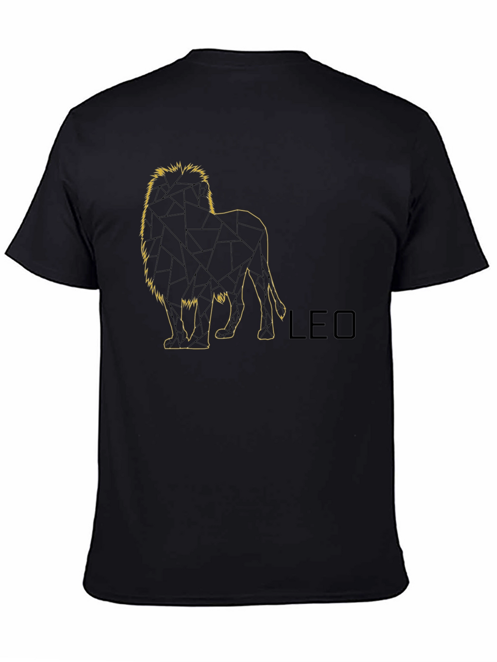 LEO Geometric Lion Graphic Tee - Black