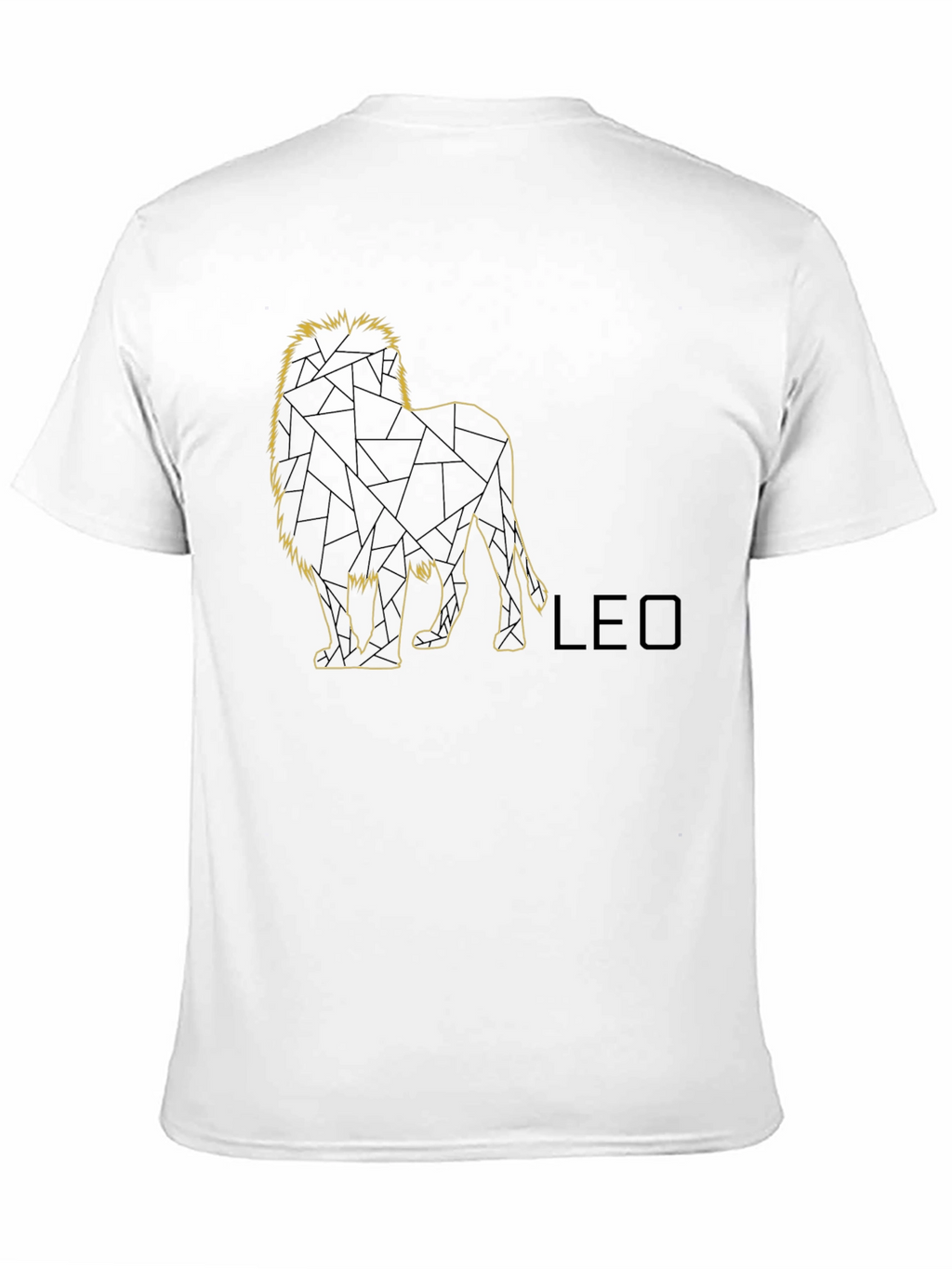 LEO Geometric Lion Graphic Tee - Black