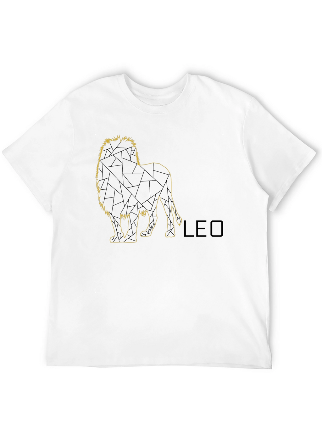 LEO Geometric Lion Graphic Tee - Black