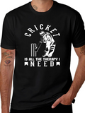 Cricket Therapy T-Shirt - Black Cotton