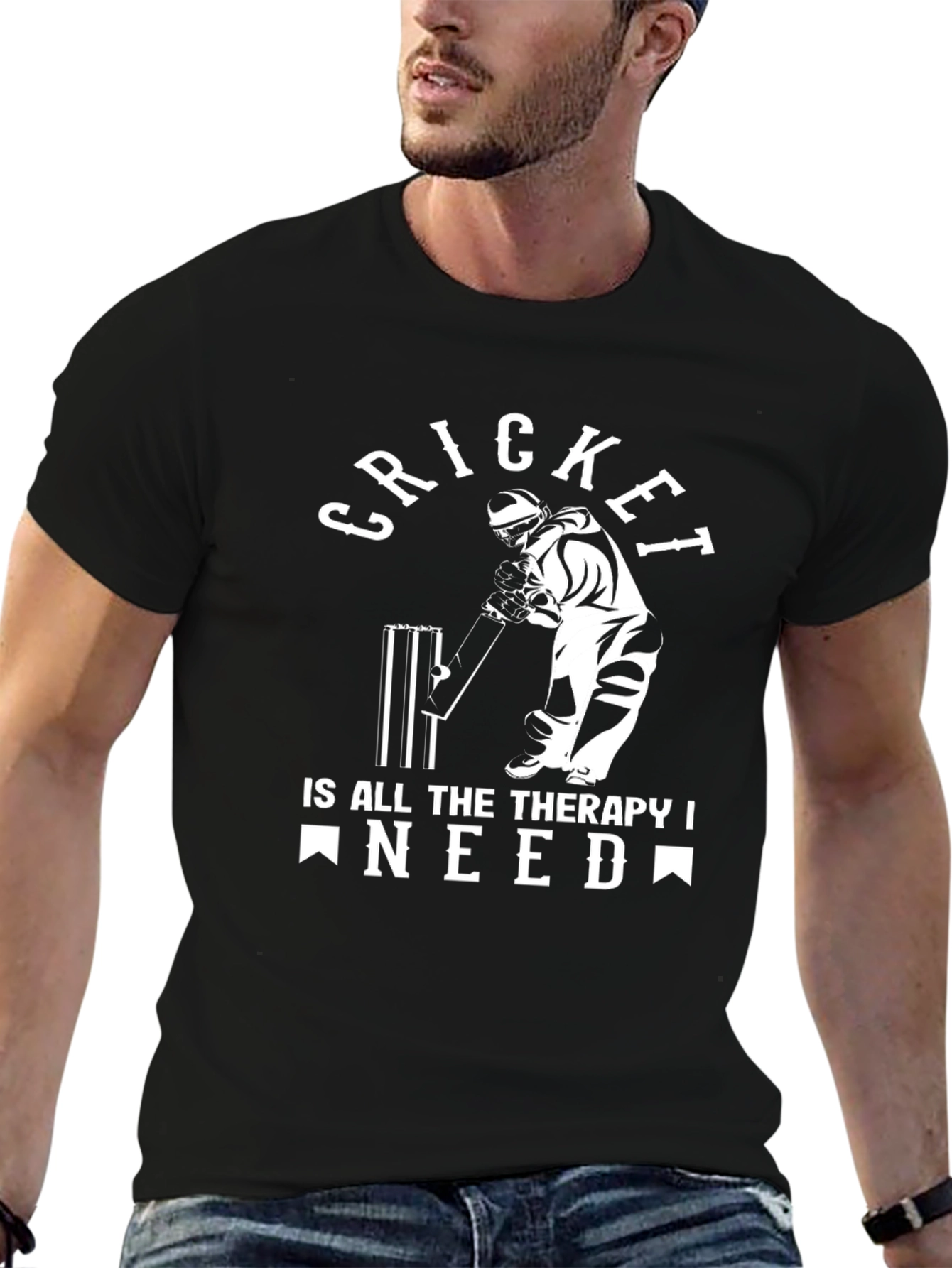Cricket Therapy T-Shirt - Black Cotton