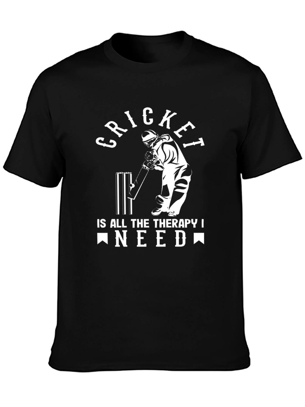 Cricket Therapy T-Shirt - Black Cotton
