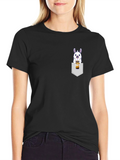 Llama Bubble Tea Pocket T-Shirt - Cute & Fun
