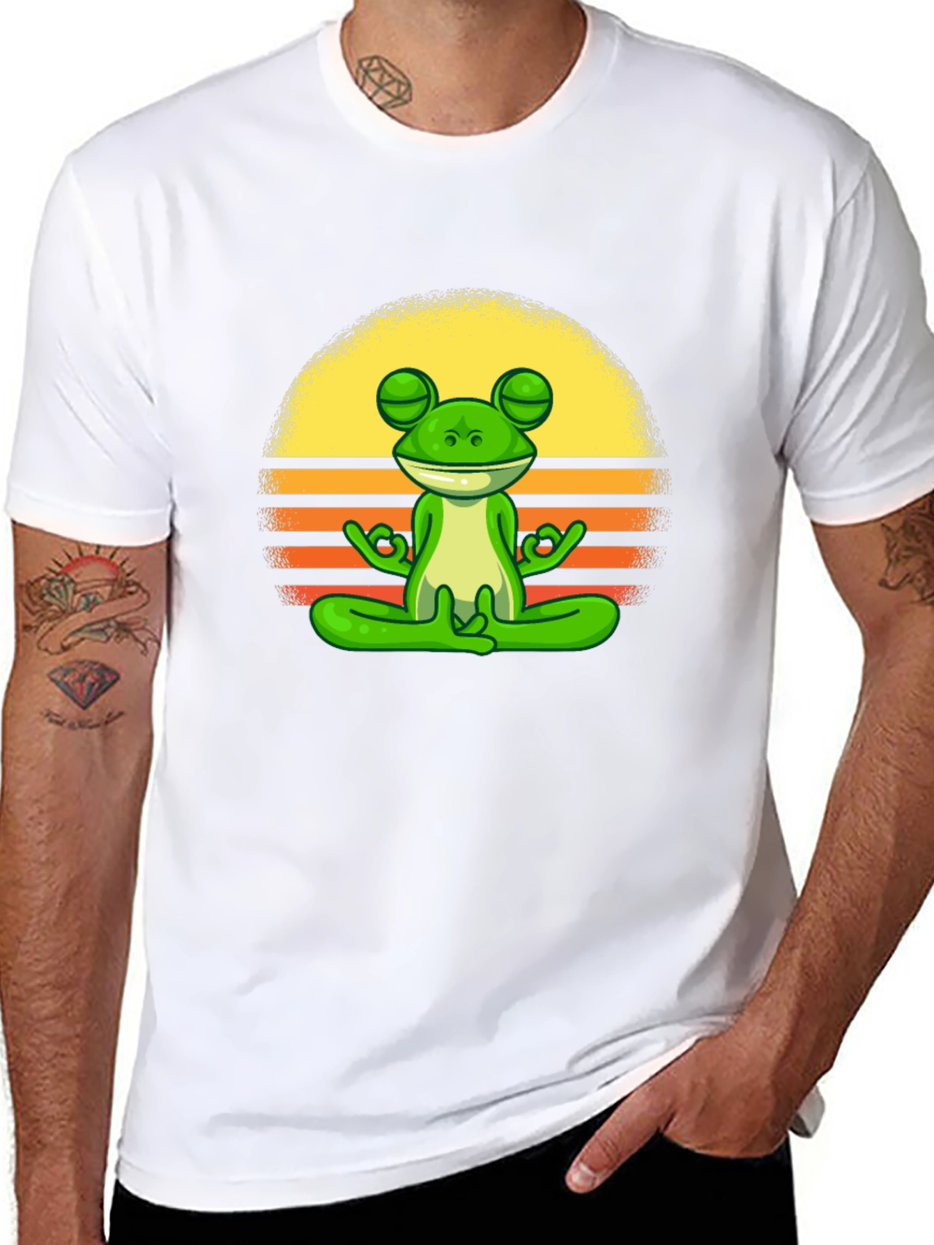 Zen Frog Graphic Tee - Relaxed Fit Cotton T-Shirt