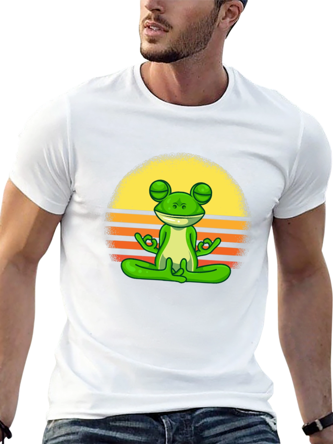 Zen Frog Graphic Tee - Relaxed Fit Cotton T-Shirt