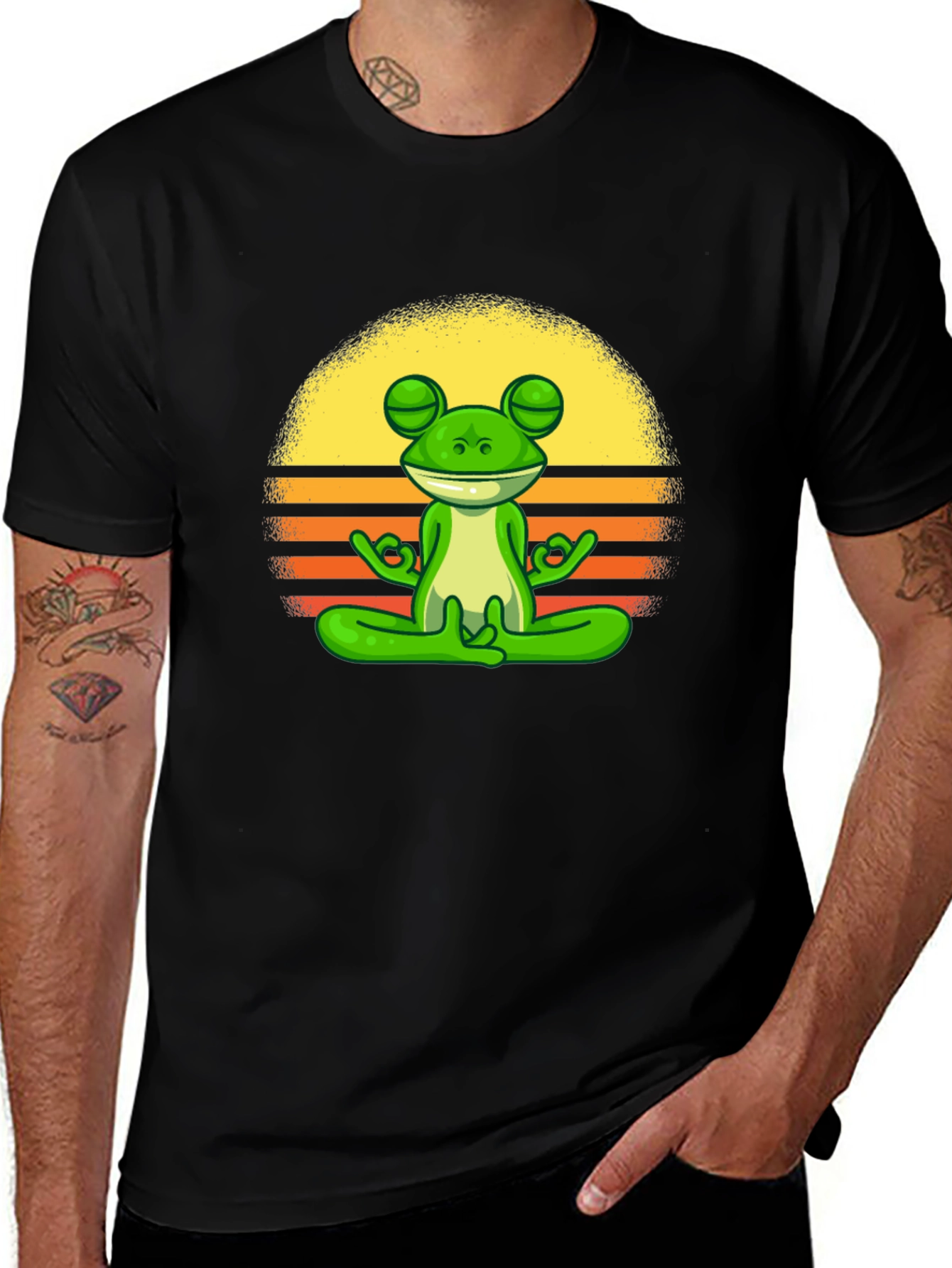 Zen Frog Graphic Tee - Relaxed Fit Cotton T-Shirt