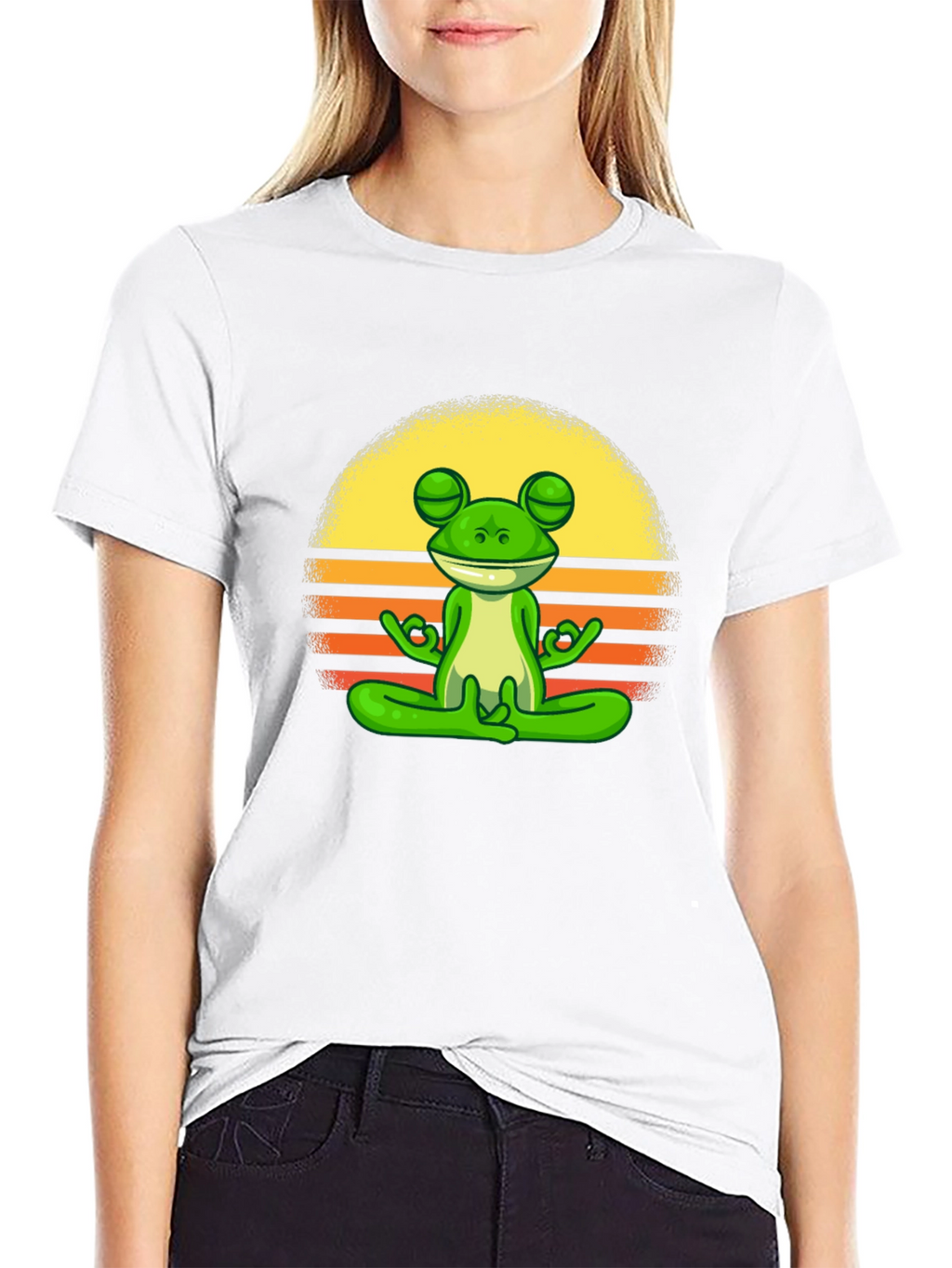 Zen Frog Graphic Tee - Relaxed Fit Cotton T-Shirt