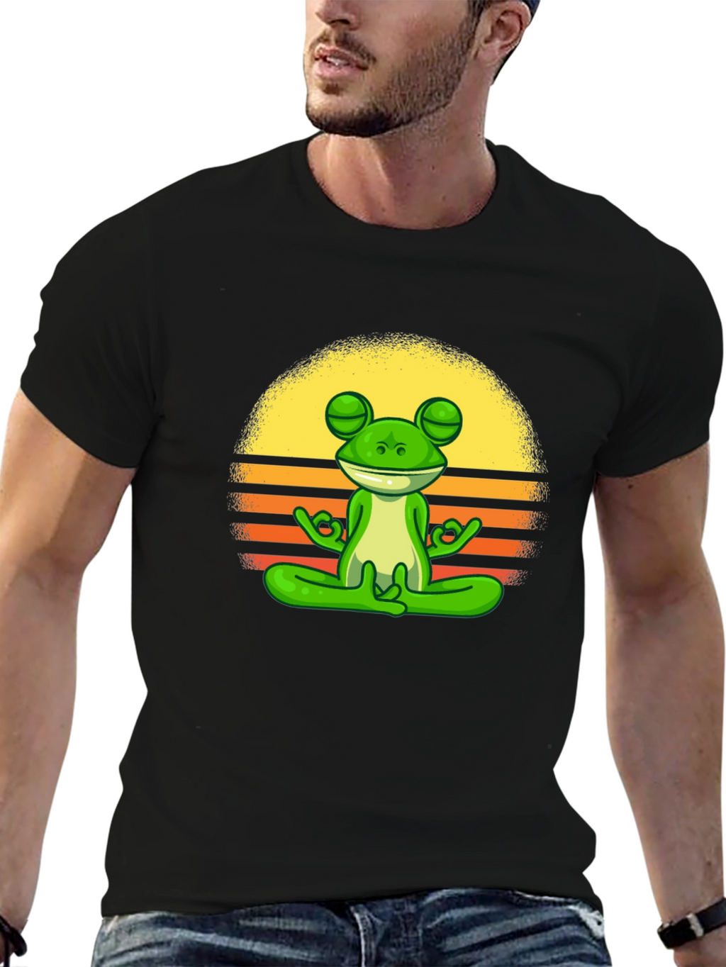 Zen Frog Graphic Tee - Relaxed Fit Cotton T-Shirt